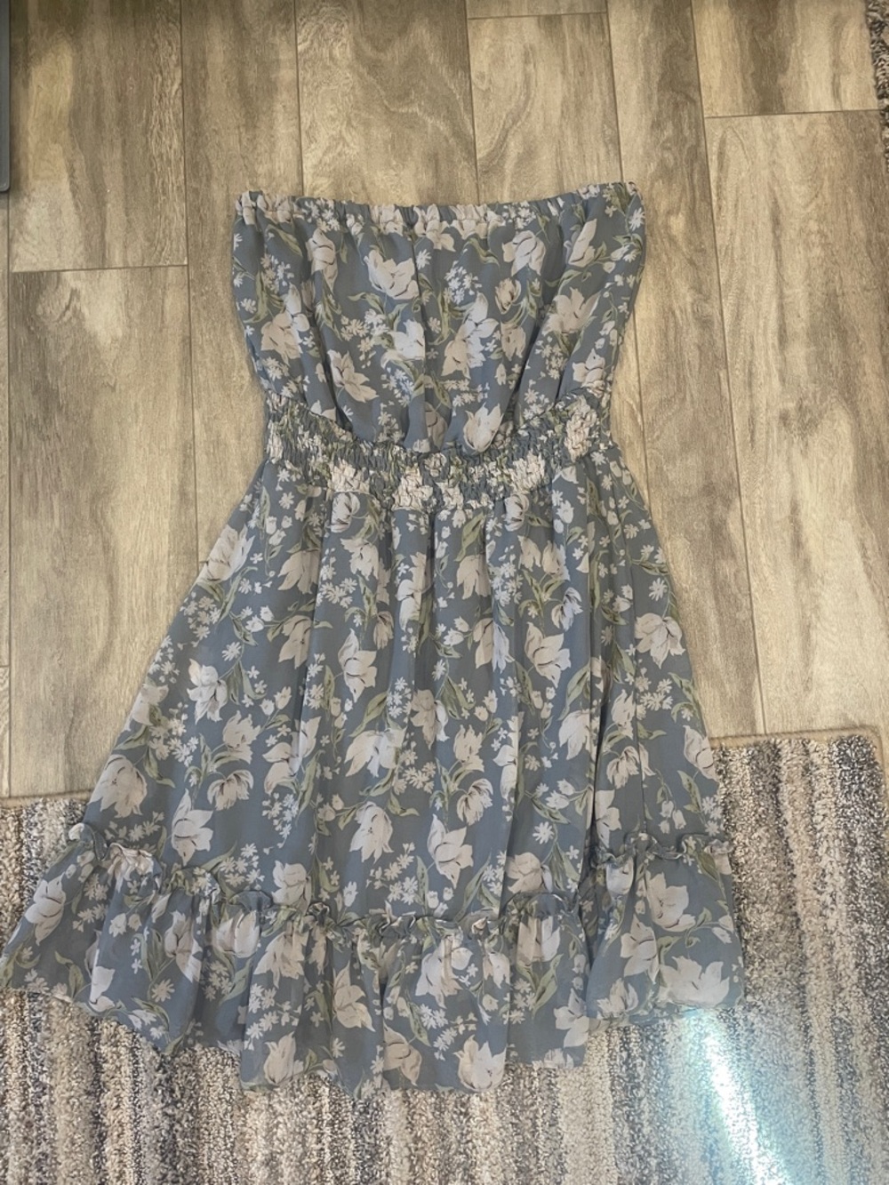 Strapless Dusty Blue Dress M